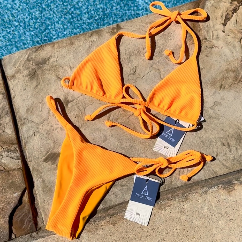 Orange Peak Tide Bikini Bottom
